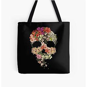 Skull Floral Decay by Tobe Fonseca All Over Print Tote Bag