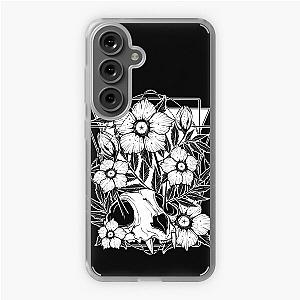 Cat skull and pretty flowers Samsung Galaxy Soft Case