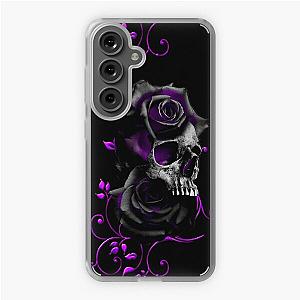 Skull with Black and Purple Roses Samsung Galaxy Soft Case