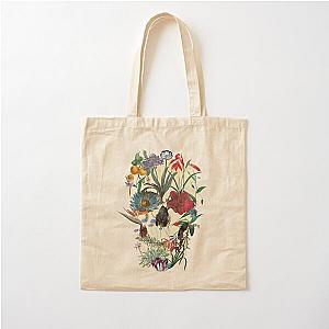 Botanical Skull Cotton Tote Bag