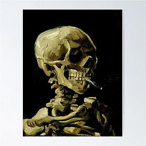 "Skull of a Skeleton with Burning Cigarette" - van Gogh Adult Halloween Art Poster