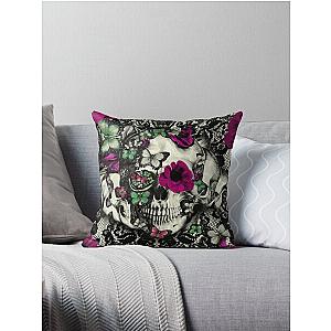 Victorian Gothic Lace skull Throw Pillow