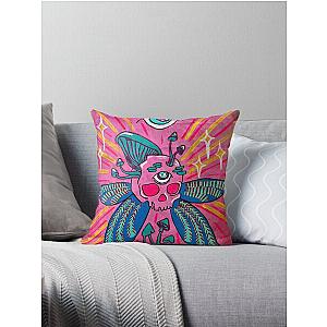 Skull Butterfly handmade illustration Throw Pillow