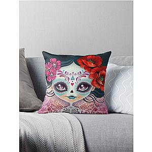 Amelia Calavera - Sugar Skull Throw Pillow