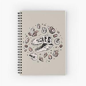 Geo-rex Vortex - Rose Quartz - Dinosaur Skull Fossil Art Spiral Notebook