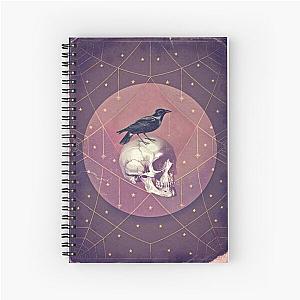 Crow and Skull Collage Spiral Notebook