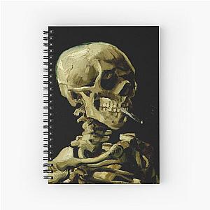 "Skull of a Skeleton with Burning Cigarette" - van Gogh Adult Halloween Art Spiral Notebook