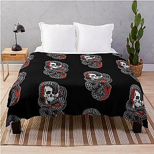 Ouroboros - Skull and Serpent  Throw Blanket