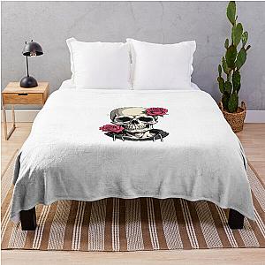 Skull and roses Throw Blanket