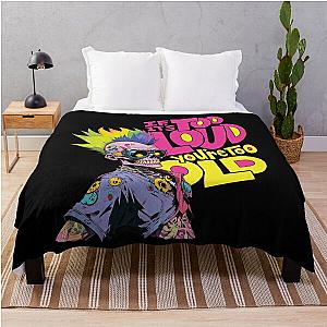 PUNK SKULL NEVER GETS OLD Throw Blanket