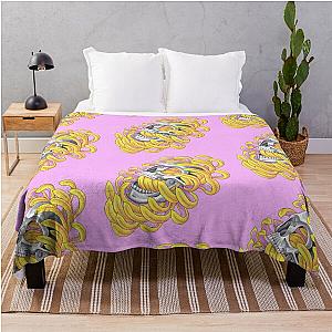 neojapanese skull chrysanthemum Throw Blanket