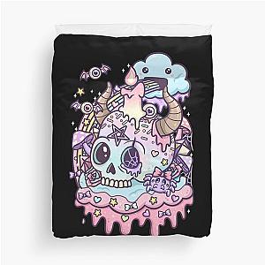 Pastel Goth Skull Kawaii Duvet Cover