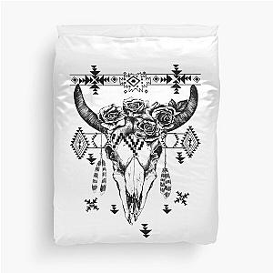 BOHO Cow Bull Skull - Cute BOHO Cow Awesome Gift For Women and Girls Duvet Cover