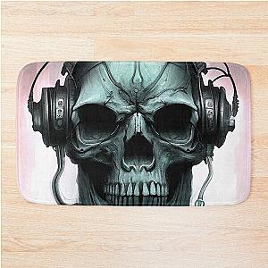 Skull with headphones Bath Mat