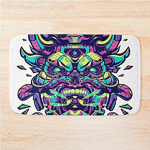 Colorful mecha skull Bath Mat