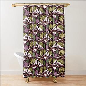 Earthy Decay Forest Skulls, Feathers, Leaves and Moss Shower Curtain