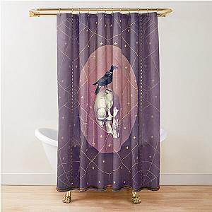 Crow and Skull Collage Shower Curtain