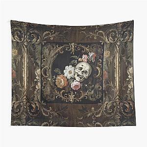 Antique Skull Floral Tapestry Tapestry