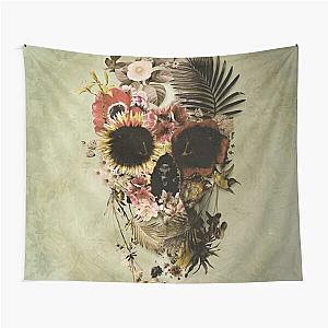 Aesthetic Garden Skull Light Tapestry