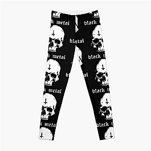 Black Metal Skull Leggings