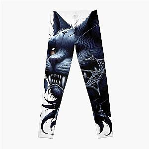 Black Cat with Skull Leggings