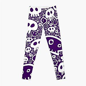 Full Skull Pattern, white on purple Leggings