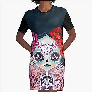 Amelia Calavera - Sugar Skull Graphic T-Shirt Dress