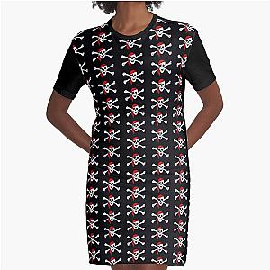 Pirate Skull And Crossbones Graphic T-Shirt Dress