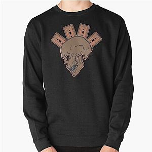 Mohawk Skull with Music Tapes Pullover Sweatshirt