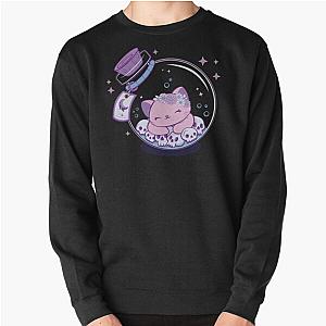 Creepy Cute Cat and Skulls in Bottle Pastel Goth Pullover Sweatshirt