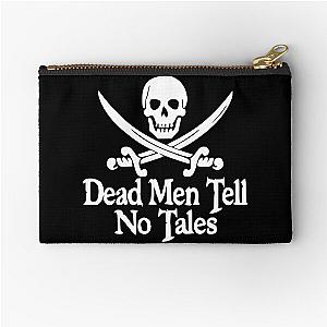 Pirates Skull Crossed Swords Dead Men Tell No Tales - White  Zipper Pouch