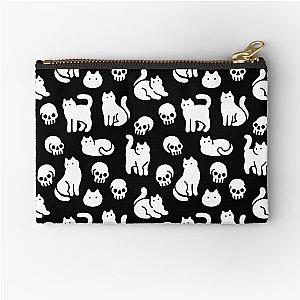 Cats and Skulls Pattern Zipper Pouch