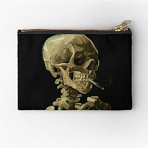 Vincent van Gogh - Skull of a skeleton with Burning Cigarette Zipper Pouch