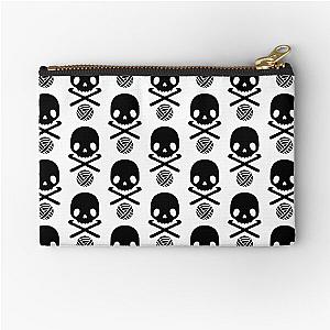 Crochet Hook skull and crossbones yarn ball Zipper Pouch