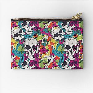 Trippy Hippy Skulls Zipper Pouch