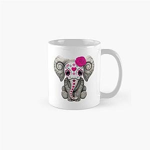 Pink Day of the Dead Sugar Skull Baby Elephant Classic Mug