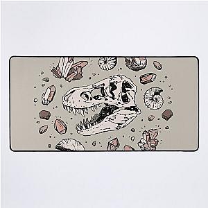 Geo-rex Vortex - Rose Quartz - Dinosaur Skull Fossil Art Desk Mat