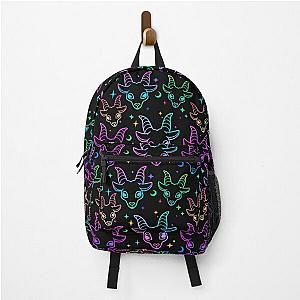 Little BaphometPastel Goth Kawaii Pastel Creepy Cute Black and Pink Skulls and Bats Backpack