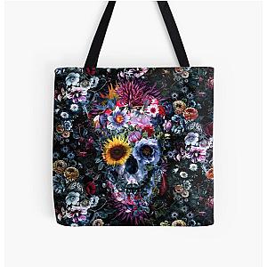 VOODOO SKULL FLORAL All Over Print Tote Bag