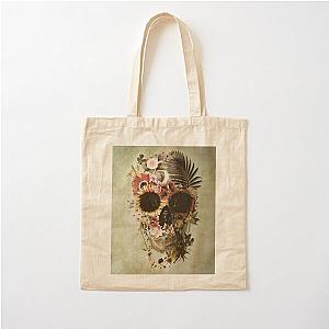 Aesthetic Garden Skull Light Cotton Tote Bag