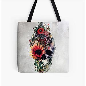 Two Face Skull All Over Print Tote Bag