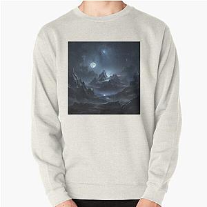 Celestial Harmony: Dual Moons' Embrace in Skyrim Pullover Sweatshirt