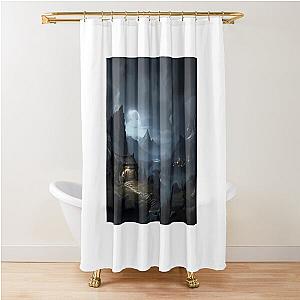 Nocturnal Ballet: Twin Moons Over Skyrim Shower Curtain