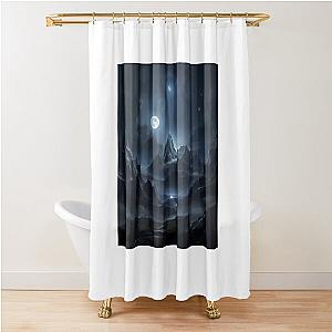 Celestial Harmony: Dual Moons' Embrace in Skyrim Shower Curtain