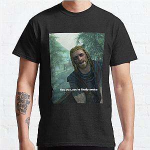 Hey You You're Finally Awake - Skyrim Meme Classic T-Shirt