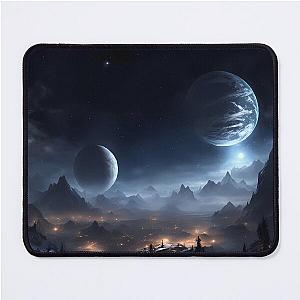Lunar Serenity: Skyrim's Double Night Mouse Pad