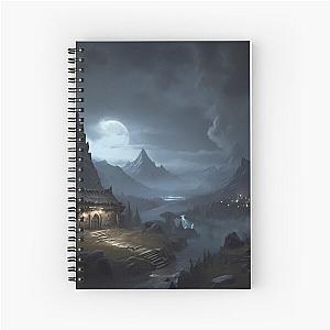 Nocturnal Ballet: Twin Moons Over Skyrim Spiral Notebook