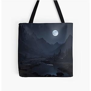 Midnight Mirage: Skyrim's Moonlight All Over Print Tote Bag