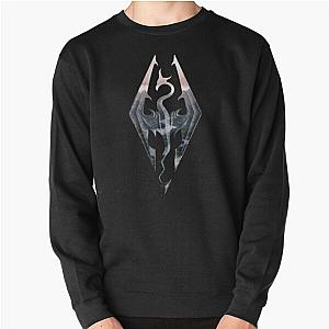 Skyrim Logo with Mountain Background  Classic T-Shirt.png Pullover Sweatshirt