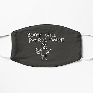 Buffy Will Patrol Tonight (White) - Buffy the Vampire Slayer, BtVS, 90s, Joss Whedon, Giles, The Gentlemen, Hush, Pop Culture Flat Mask RB2611